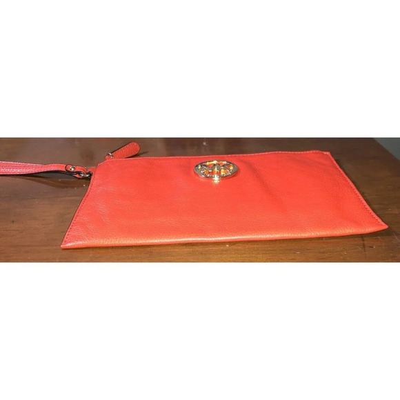 Michael Kors Fulton large Flat phone case wallet wristlet leather red sangria - Picture 3 of 12